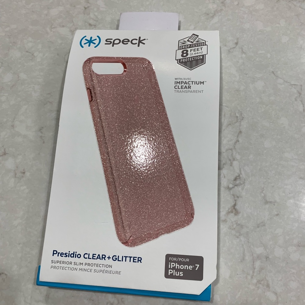 Speck iPhone 7 Plus pink glitter case